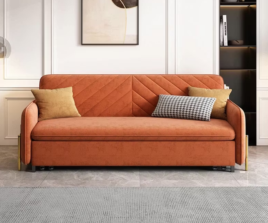 Solene Tech Cloth Sofa Bed – 74.8" Convertible Sleeper with Hidden Storage (2 Colors)