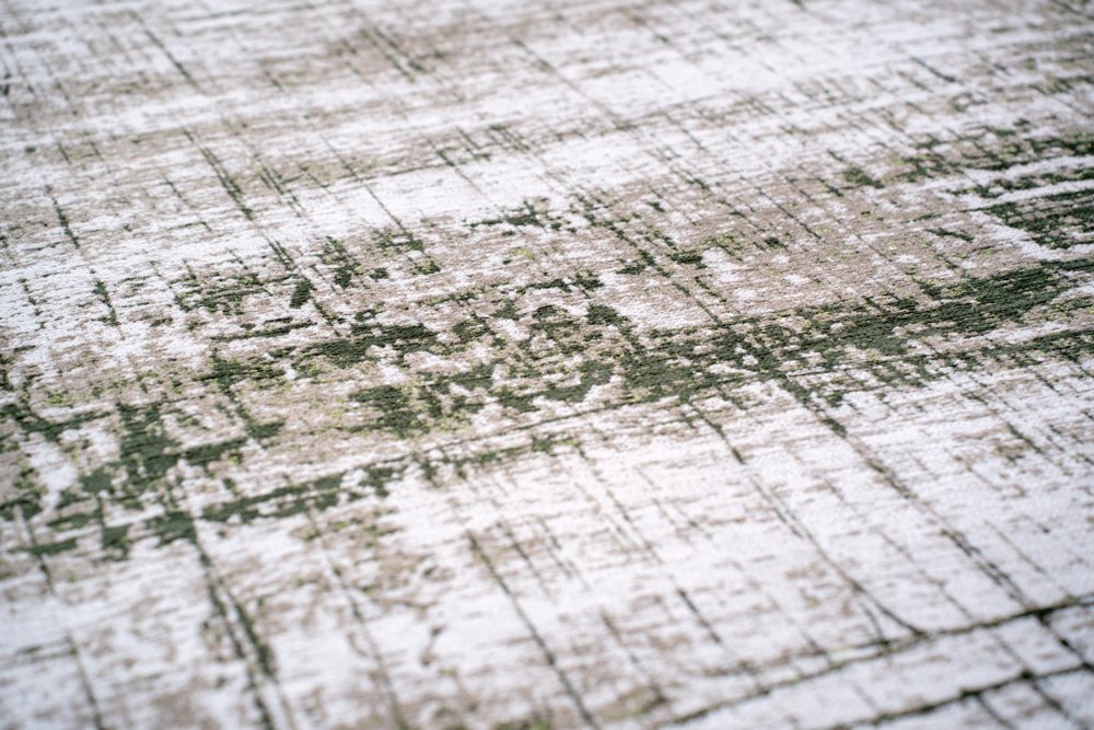 White Gray And Green Abstract Washable Area Rug With UV Protection Area Rug | 9' x 13'