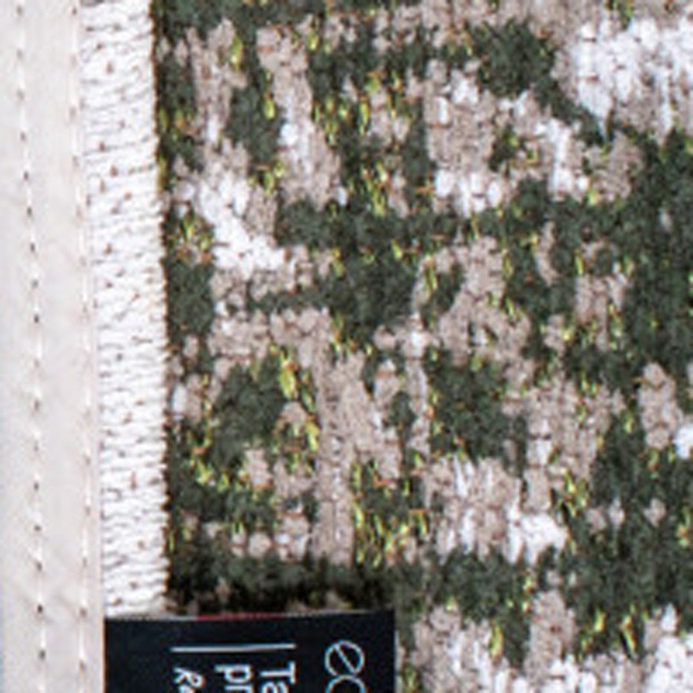 White Gray And Green Abstract Washable Area Rug With UV Protection Area Rug | 9' x 13'