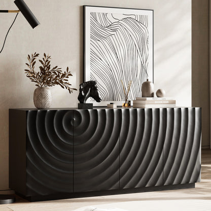 Buffet Cabinet with Storage ,4 Doors Modern Accent Storage Sideboard