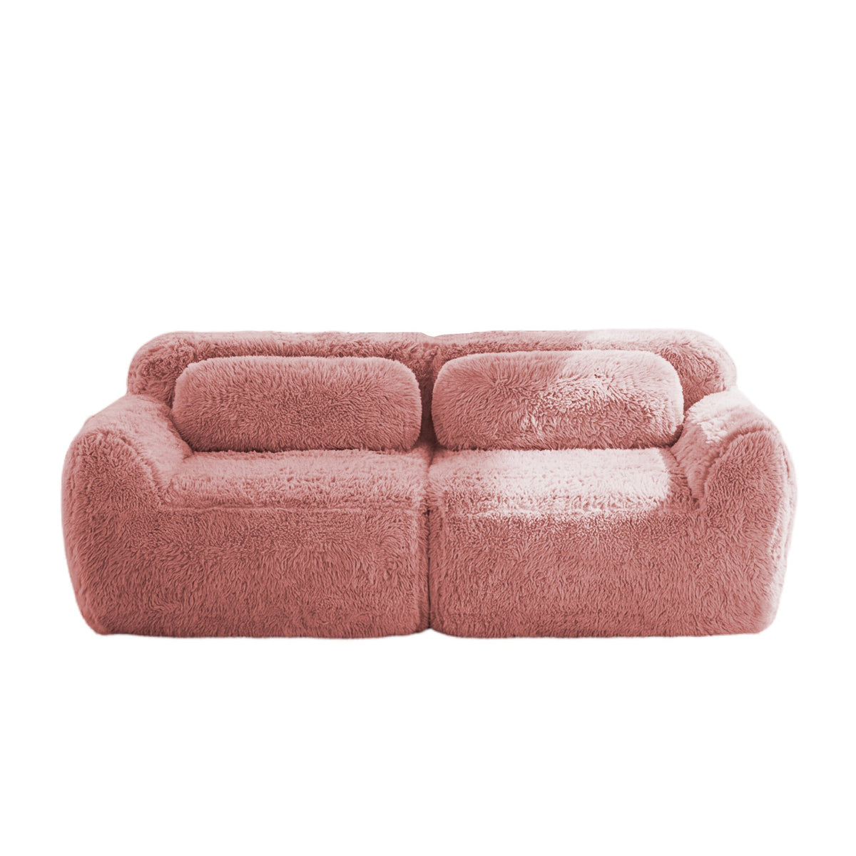 Grayson pink plush modular sofa