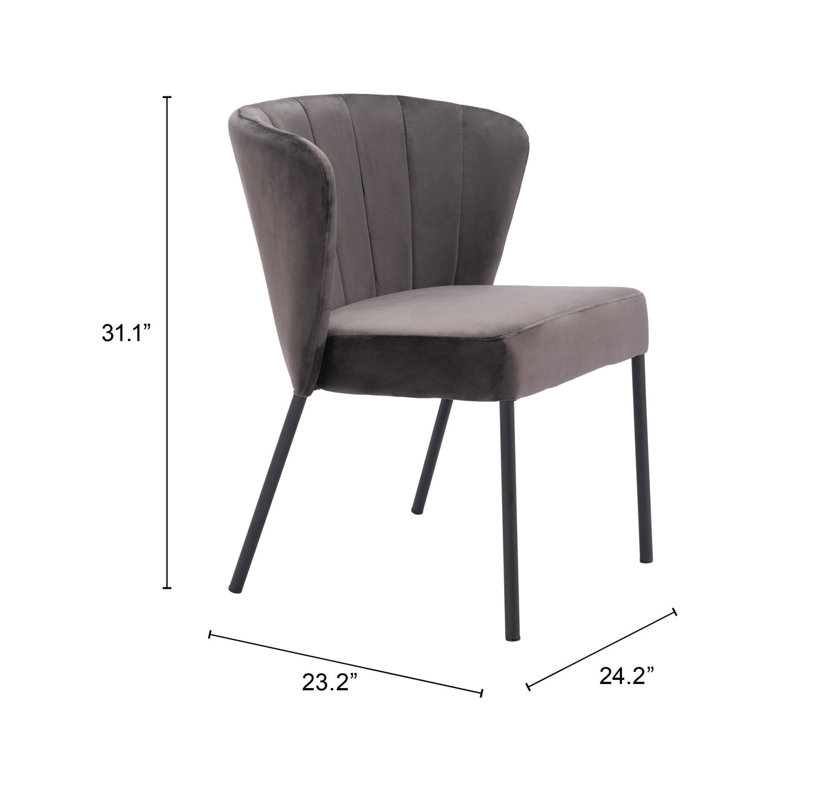 Aimee Dining Chair (Set of 2) in Gray
