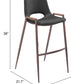 Desi Barstool (Set of 2) in Black & Walnut