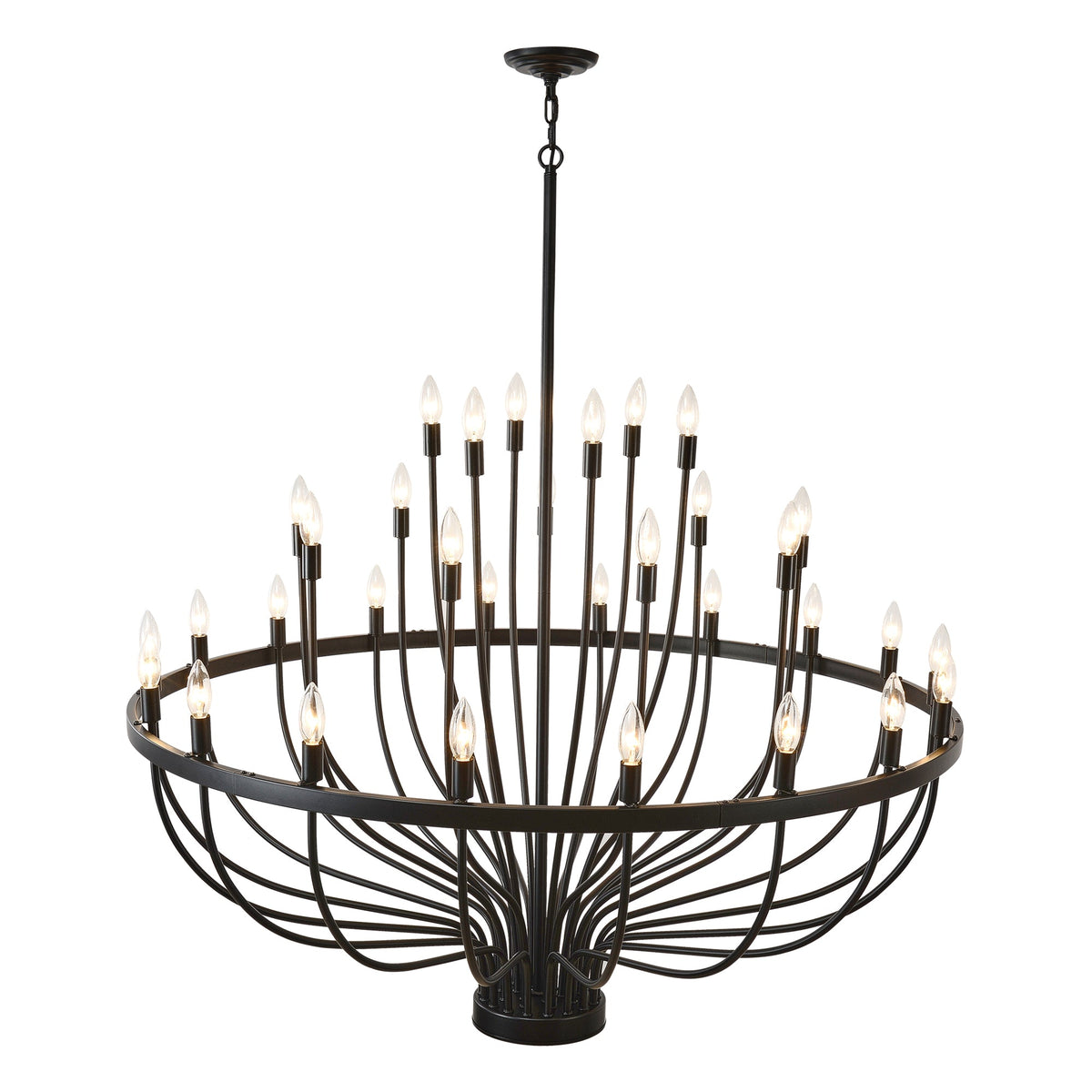 Daxton Black Iron 33-Light Chandelier 47 inch
