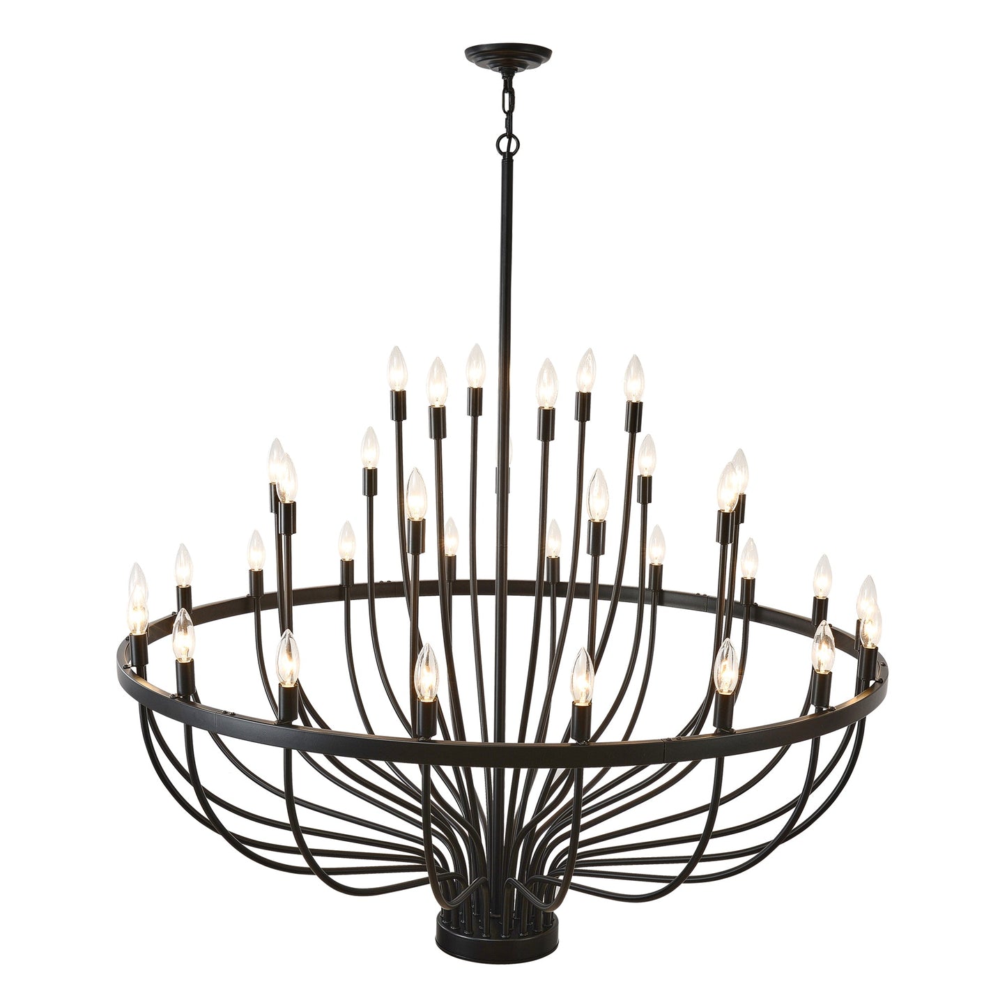 Daxton Black Iron 33-Light Chandelier 47 inch