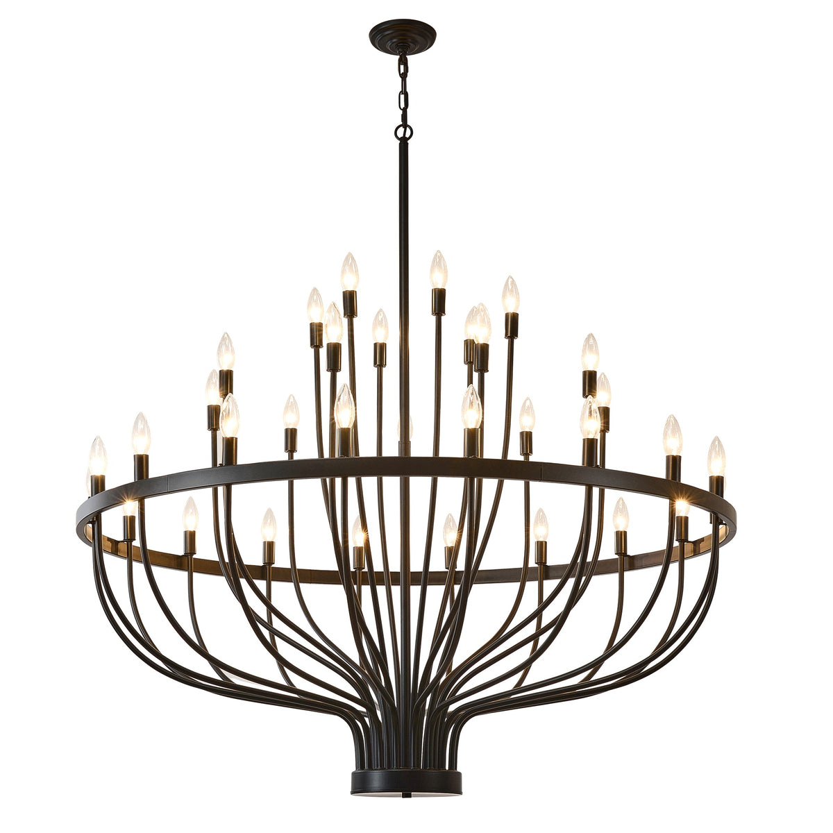 Daxton Black Iron 33-Light Chandelier 47 inch