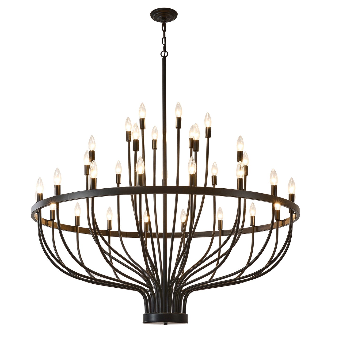 Daxton Black Iron 33-Light Chandelier 47 inch