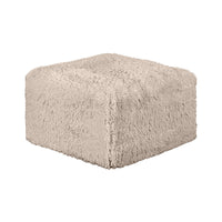 Pemberton Taupe Faux Fur Square Ottoman – 27