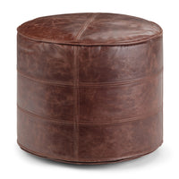 Connor Dark Brown Leather Pouf – 18