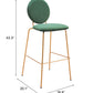 Odessa Green & Gold Barstool (Set of 2)