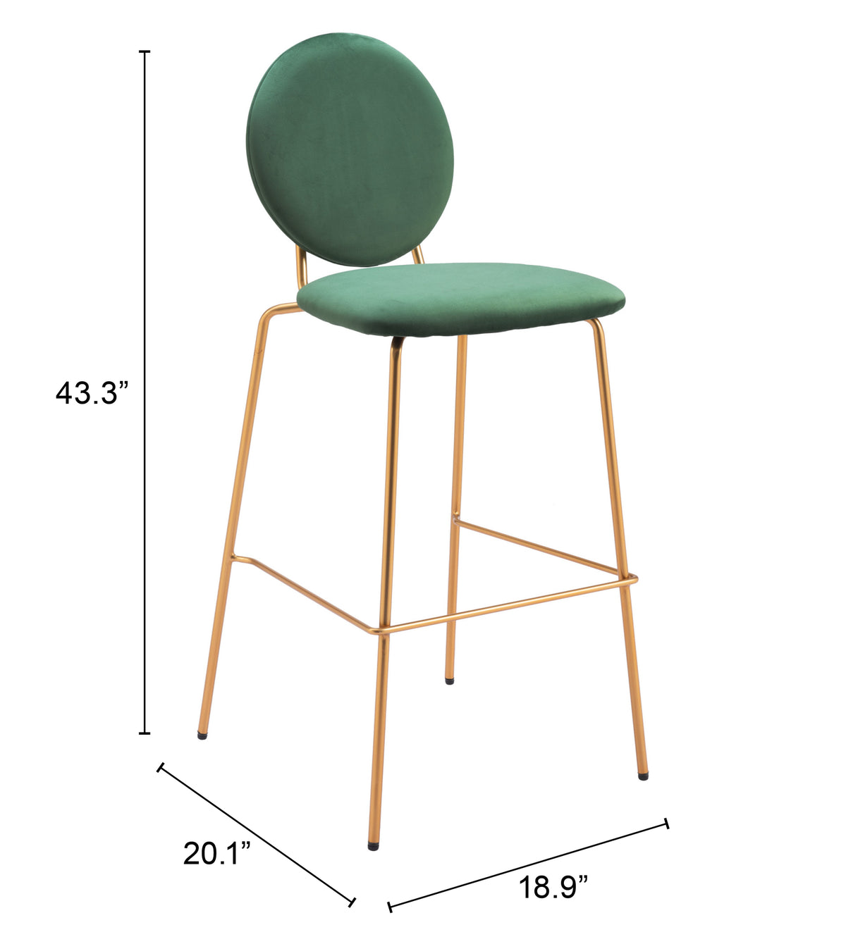 Odessa Green & Gold Barstool (Set of 2)