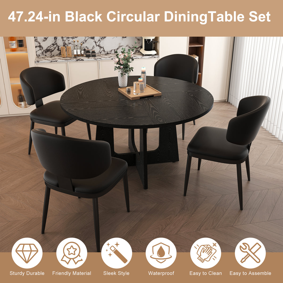 Kaia Round Dining Set