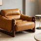 Caramel oil-waxed leather lounge chair