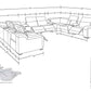 White Italian Leather Power Reclining U Shaped Twelve Piece Corner Sectional With Console dimensions and features diagram