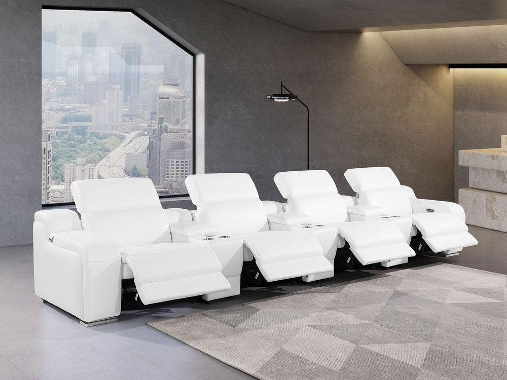 169" Italian Leather Power Reclining Sofa with USB Charging | Oversized Luxury Recliner