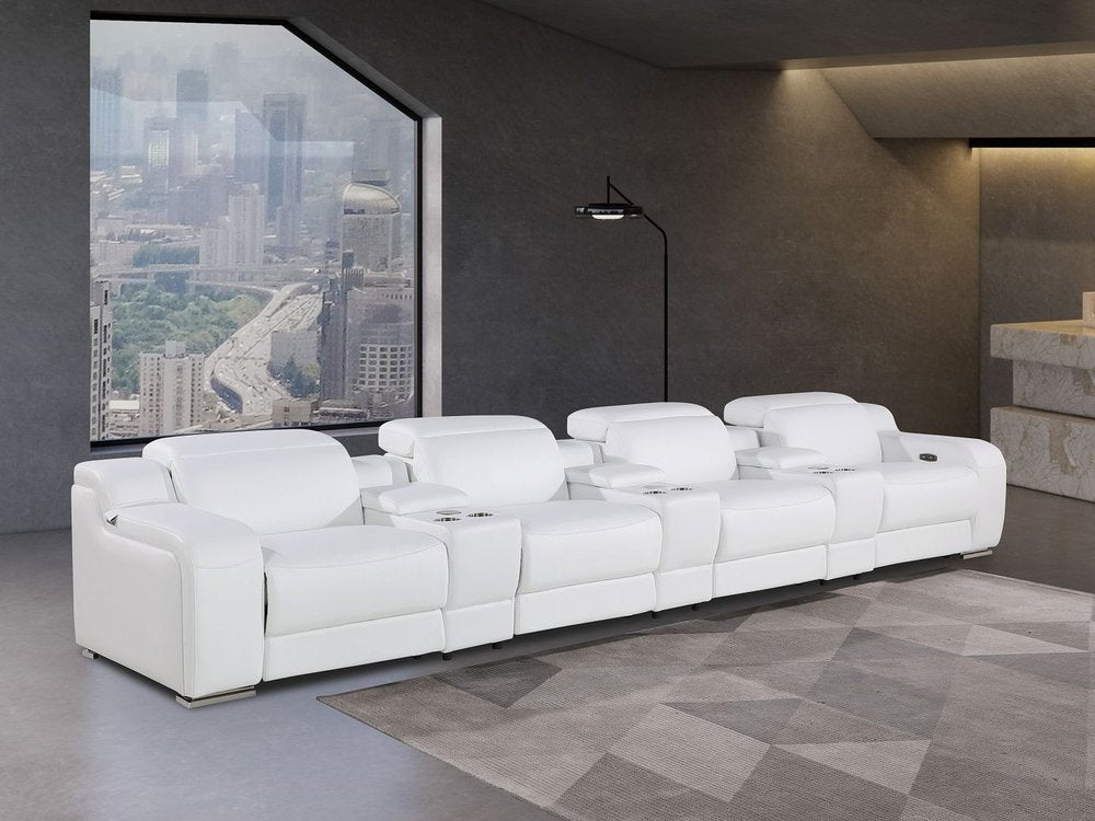 169" Italian Leather Power Reclining Sofa with USB Charging | Oversized Luxury Recliner