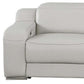 103" Italian Leather Reclining USB Sofa | Power Recliner Couch close-up of armrest design and premium leather upholstery.