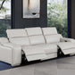 103" Italian Leather Reclining USB Sofa | Power Recliner Couch in modern living room setting.
