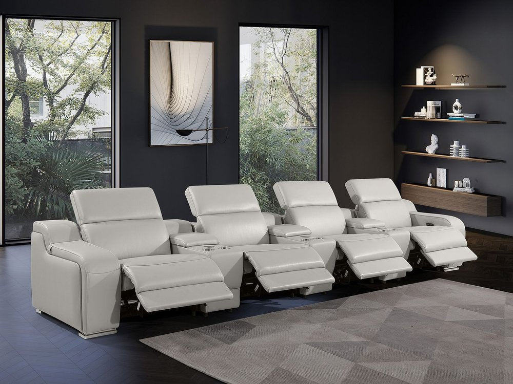 169" Italian Leather Power Reclining Sofa with USB Charging | Oversized Luxury Recliner