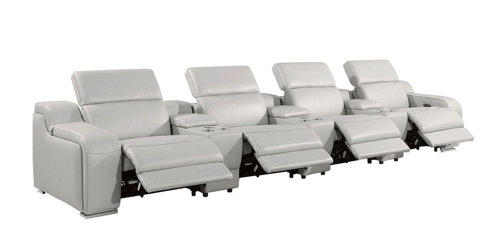 169" Italian Leather Power Reclining Sofa with USB Charging | Oversized Luxury Recliner