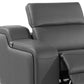 Close-up of the 129" White Italian Leather Reclining USB Sofa showcasing luxurious leather and comfortable design.