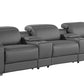 129" White Italian Leather Reclining USB Sofa featuring plush seating and modern design for ultimate comfort.