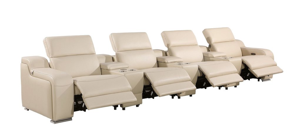 169" Italian Leather Power Reclining Sofa with USB Charging | Oversized Luxury Recliner