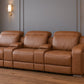 129" White Italian Leather Reclining USB Sofa with a luxurious design and USB connectivity for modern comfort.