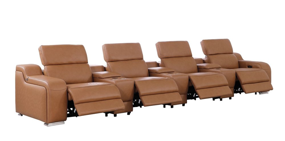 169" Italian Leather Power Reclining Sofa with USB Charging | Oversized Luxury Recliner