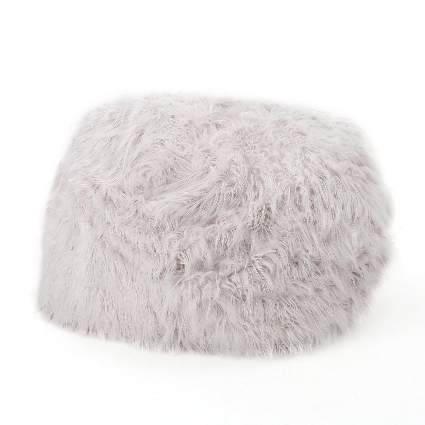 Mahin Rounded Faux Fur Bean Bag – 5' Lavender Lounge Bean Bag