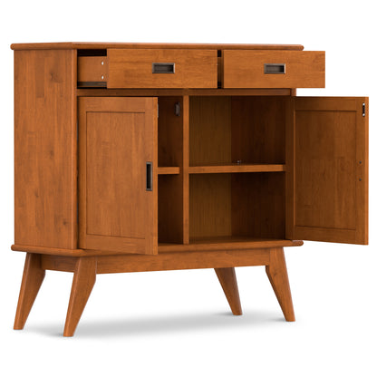 Draper Teak Brown Solid Wood Entryway Cabinet