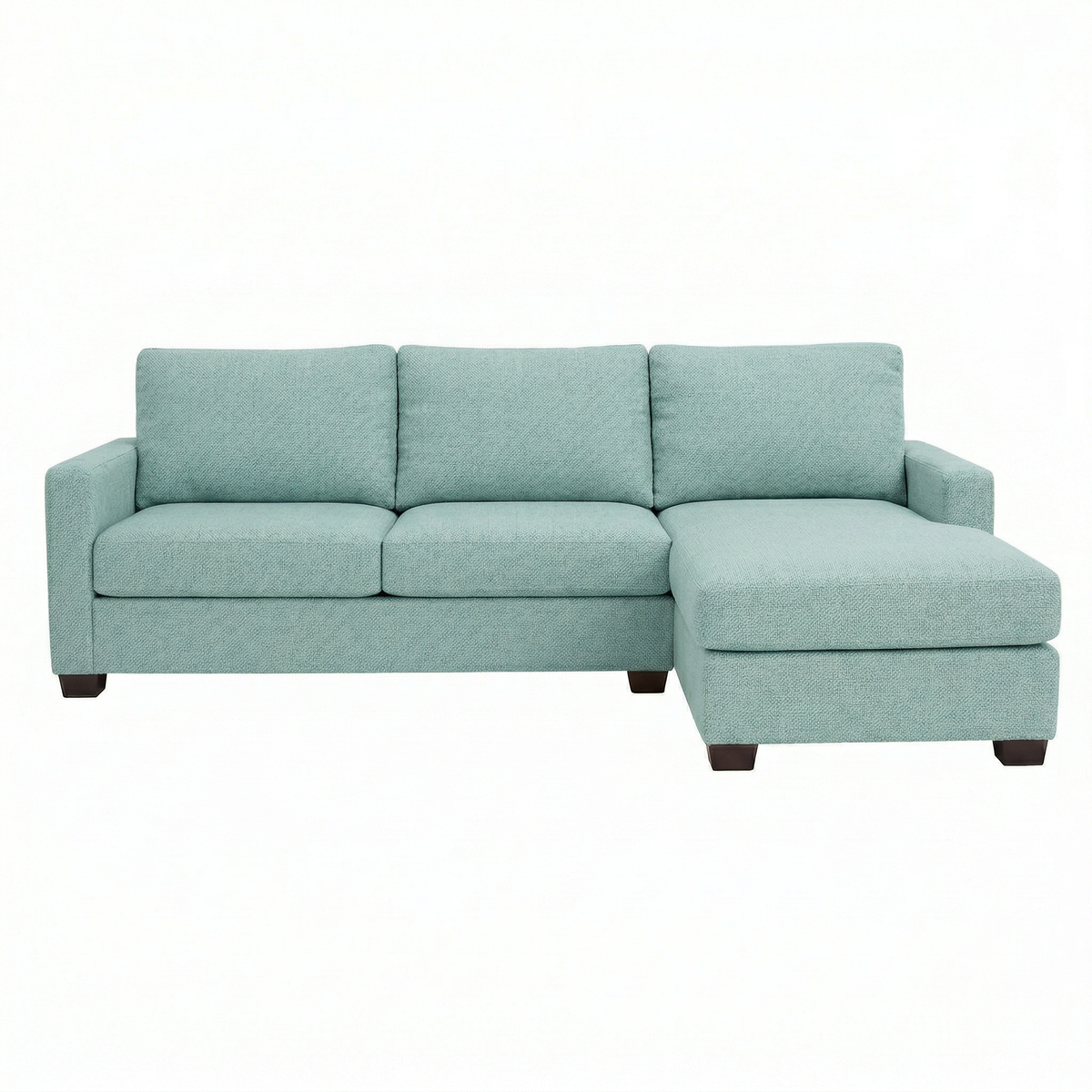 Damon L-Shaped Sectional Sofa – 120" Chaise Sectional in Fabric & Velvet - Leslie Robins Egg - Fabric (10)