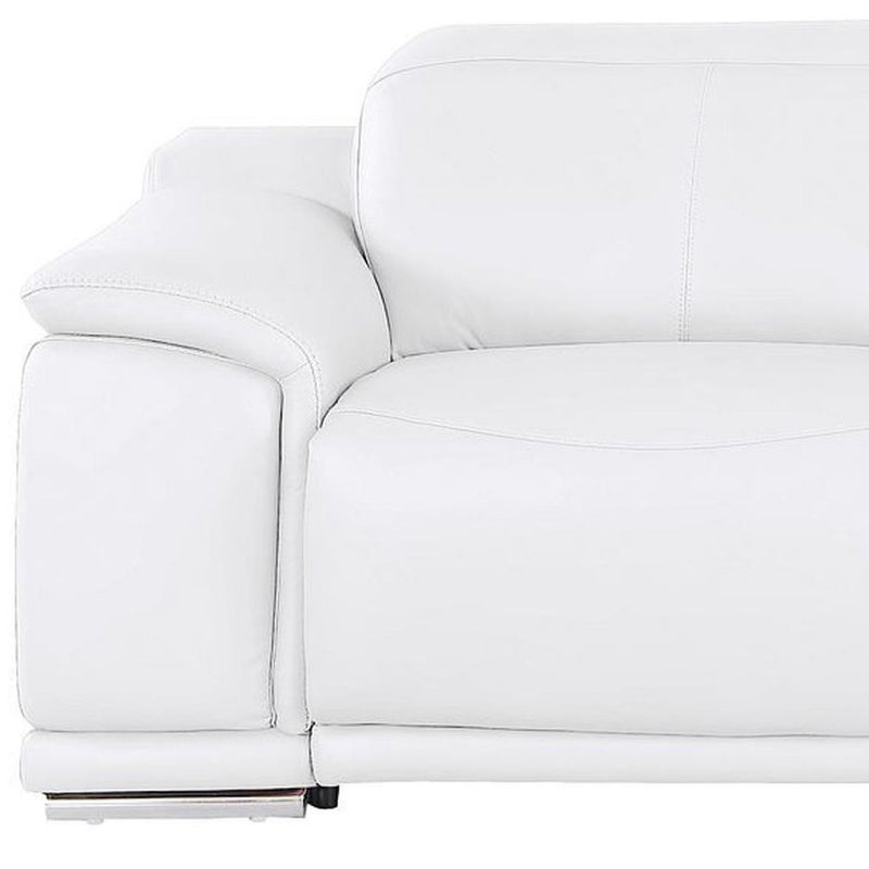 107" Top Grain Leather Power Reclining Sofa with USB Charging | Modern 3-Seat Recliner