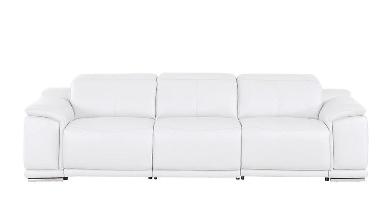 107" Top Grain Leather Power Reclining Sofa with USB Charging | Modern 3-Seat Recliner