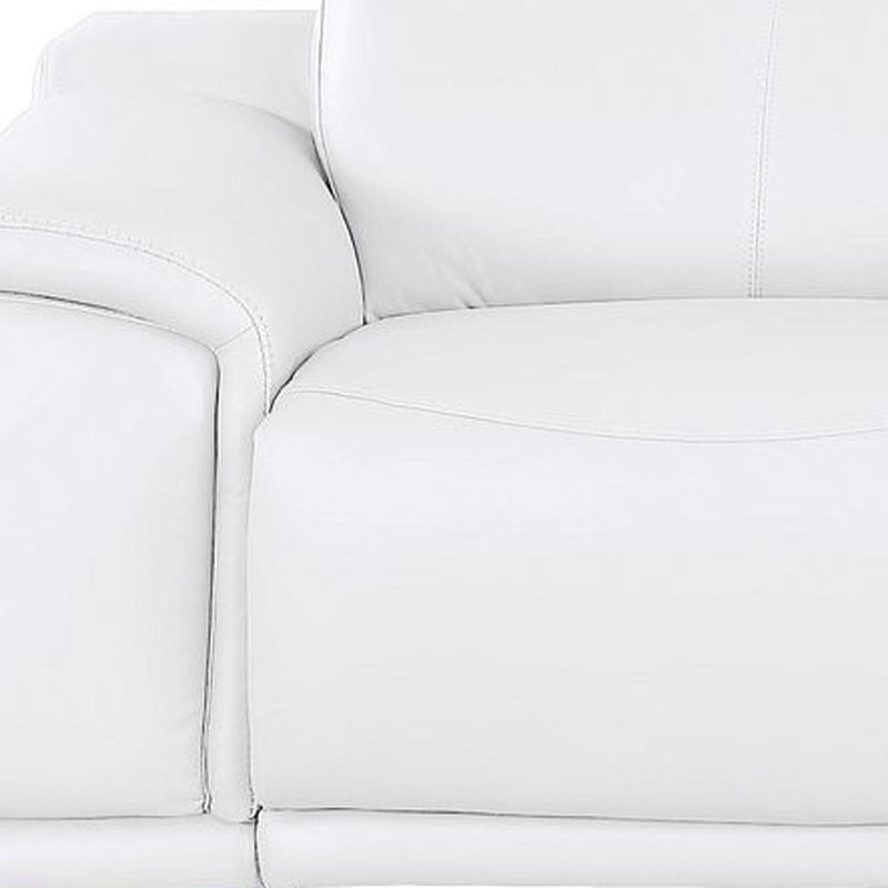 107" Top Grain Leather Power Reclining Sofa with USB Charging | Modern 3-Seat Recliner