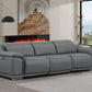 107" Top Grain Leather Power Reclining Sofa with USB Charging | Modern 3-Seat Recliner