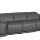 107" Top Grain Leather Power Reclining Sofa with USB Charging | Modern 3-Seat Recliner