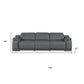 107" Top Grain Leather Power Reclining Sofa with USB Charging | Modern 3-Seat Recliner