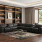 Italian Leather Power Reclining Corner Sectional Sofa
