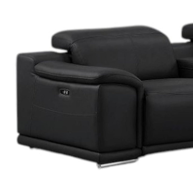 Italian Leather Power Reclining Corner Sectional Sofa