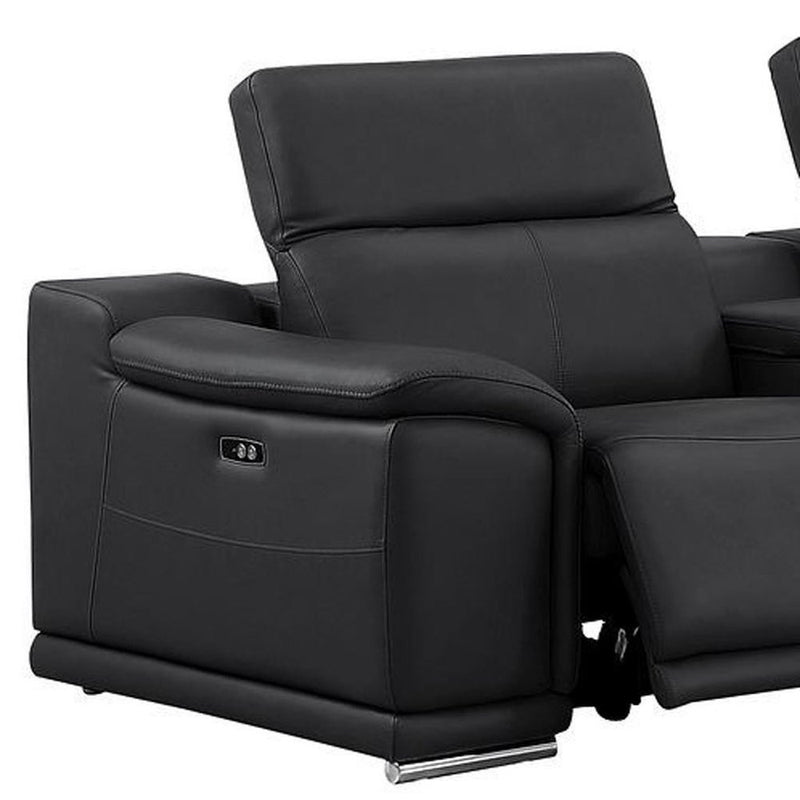 Italian Leather Power Reclining Corner Sectional Sofa
