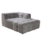 Ivory Boucle Right-Facing L-Shaped Sectional Sofa with 5 Toss Pillows 110"