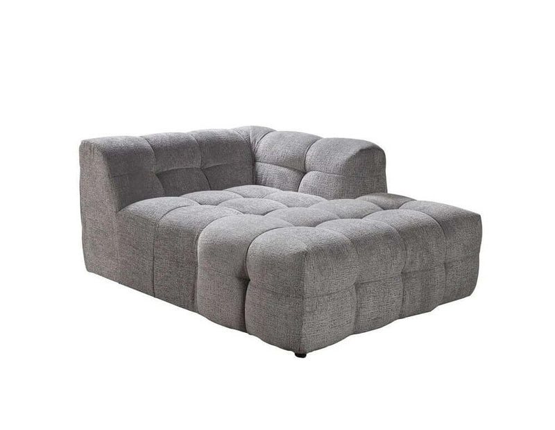 Ivory Boucle Right-Facing L-Shaped Sectional Sofa with 5 Toss Pillows 110"