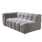 Ivory Boucle Right-Facing L-Shaped Sectional Sofa with 5 Toss Pillows 110"