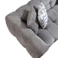 Ivory Boucle Right-Facing L-Shaped Sectional Sofa with 5 Toss Pillows 110"