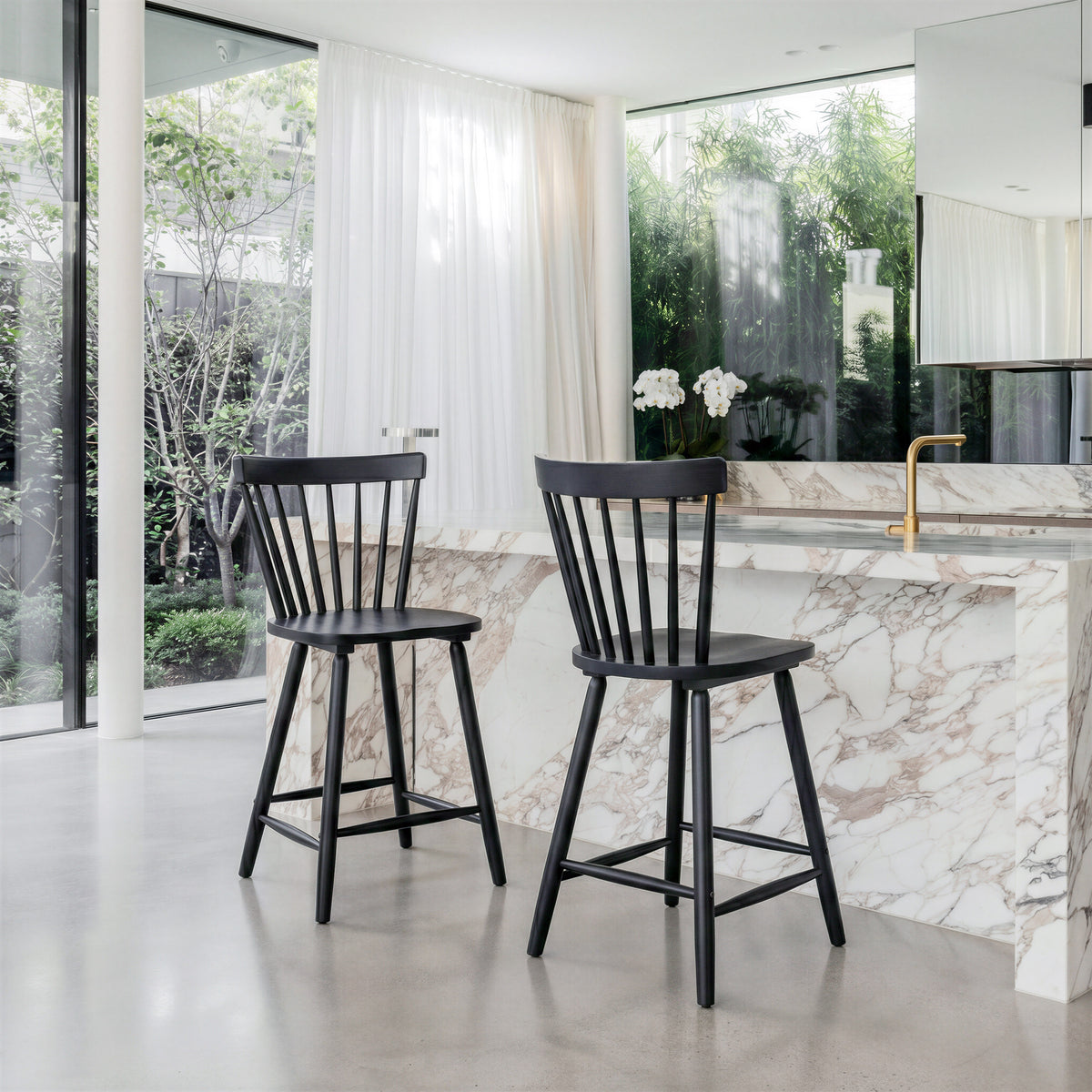 Tyce Counter Stool (Set of 2) in Black