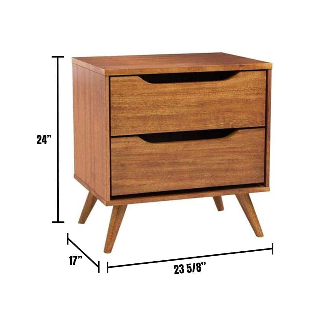 Liesel Mid-Century Wood Nightstand