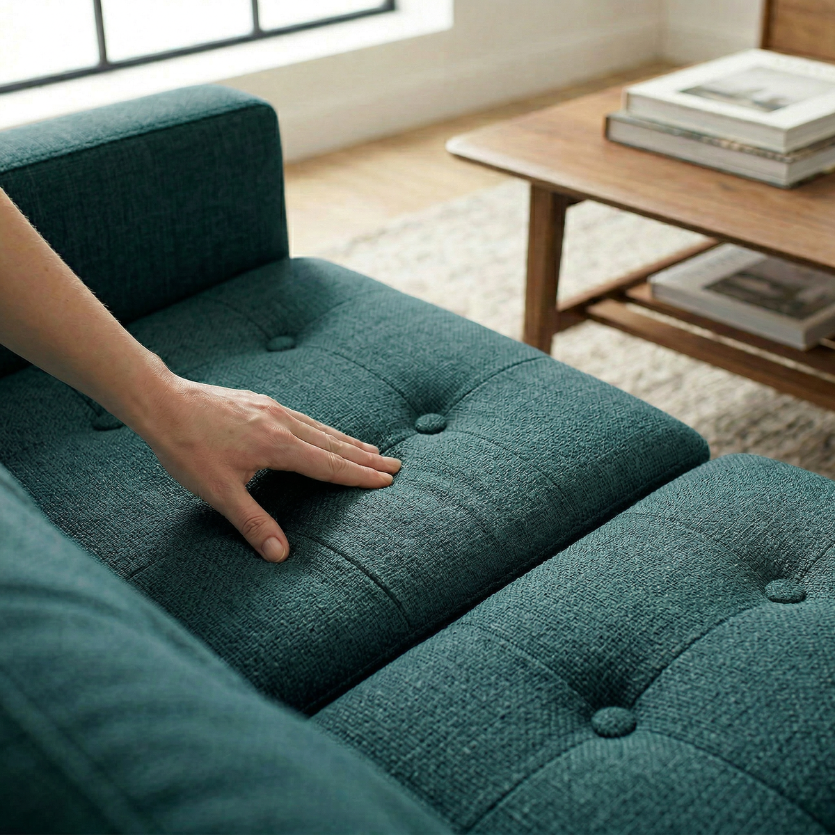 Talmadge Velvet Sofa – 92" Classic American Sofa - Velvet Antique Peacock - Velvet (7)