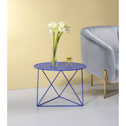 Epidia Blue Metal Accent Table