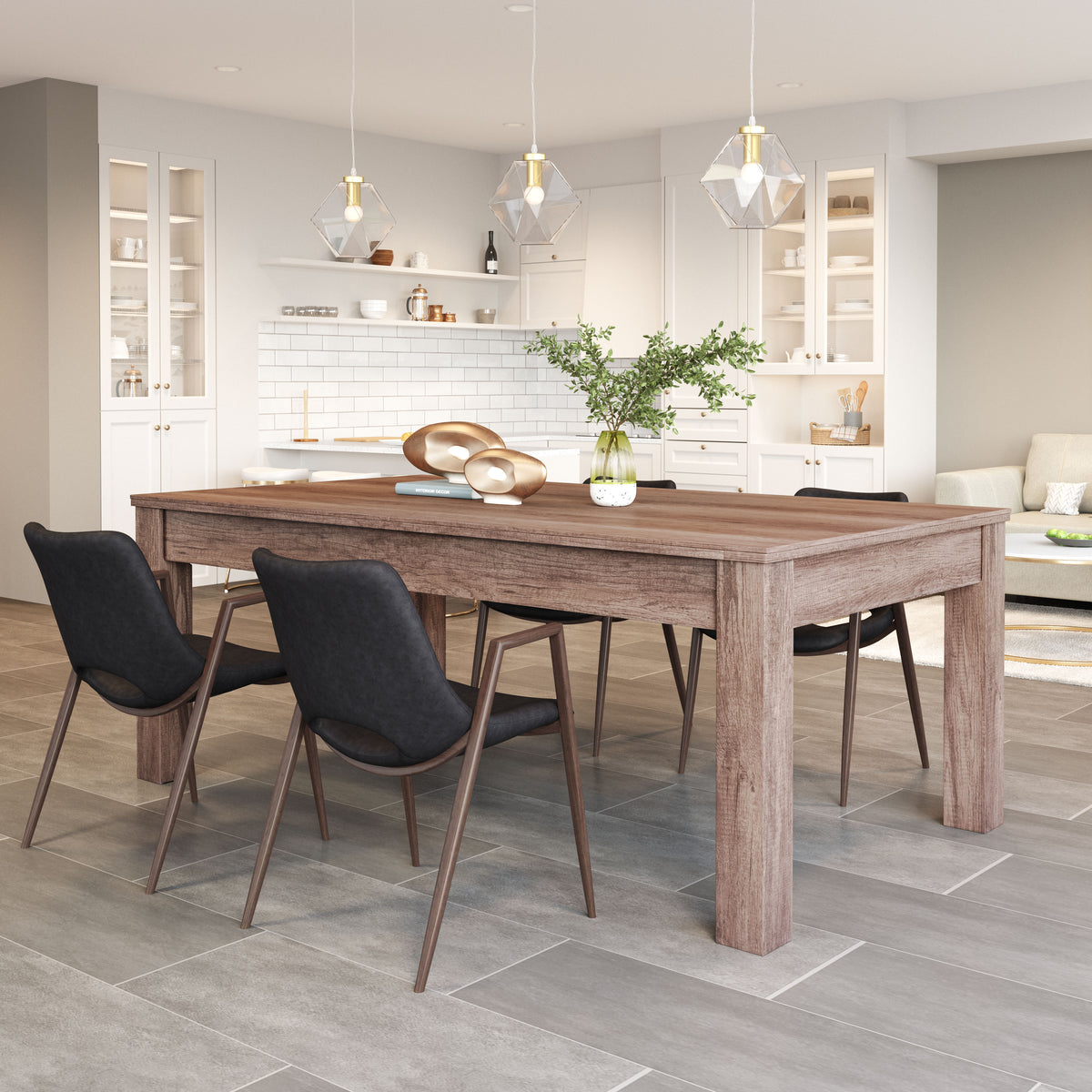 Desi Dining Chair (Set of 2) in Black & Walnut